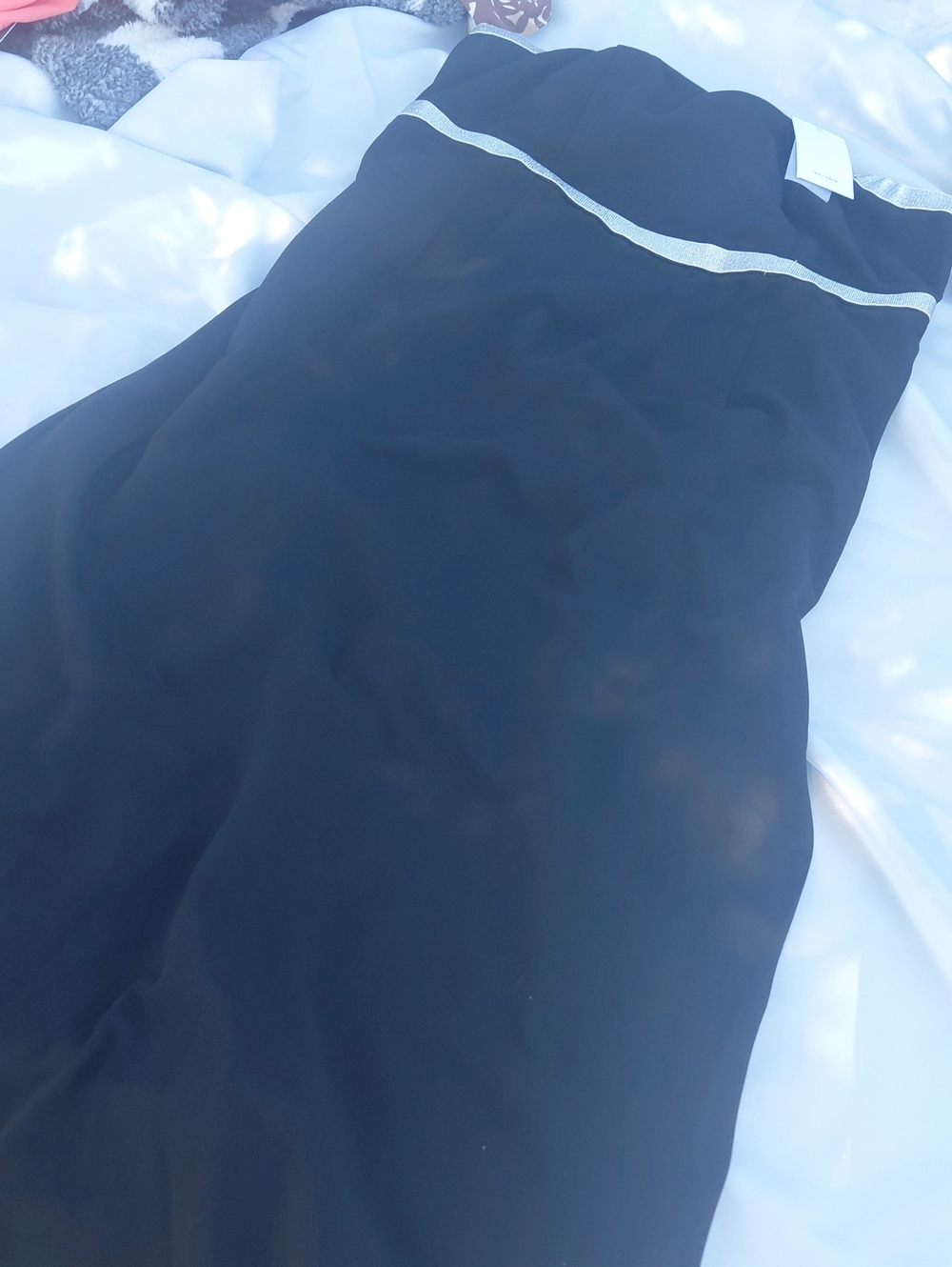 Grace Karin Black Maxi Dress with Silver Accent